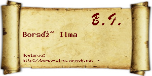 Borsó Ilma névjegykártya